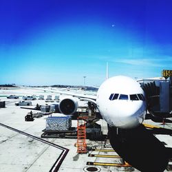 High angle view of airplane against sky