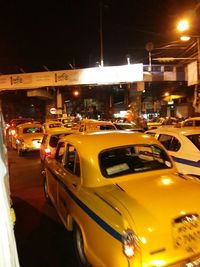 Cars on road at night