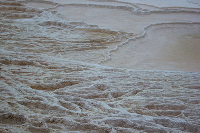 High angle view of white travertine terrace