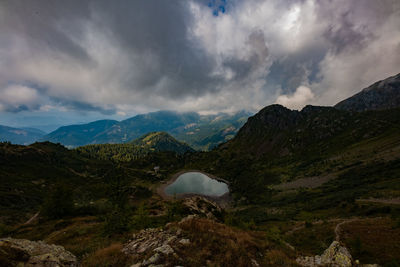 Scenic view of mountains against sky