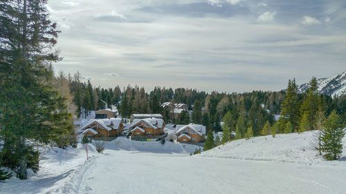 Ski mountain in winter