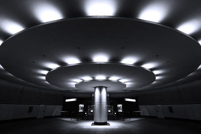 Illuminated lights in parking lot