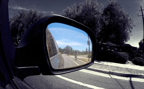 Road seen through car windshield