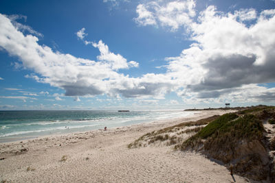 Scenic view of beach against sky