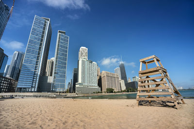 Low angle view of modern buildings against sky