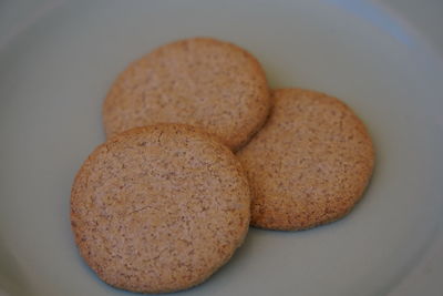 Close-up of cookies in plate