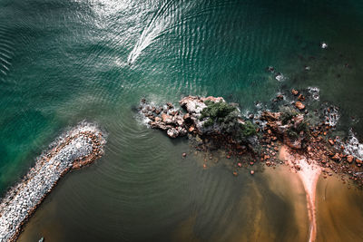 High angle view of sea