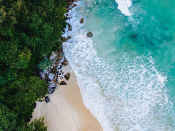 High angle view of beach