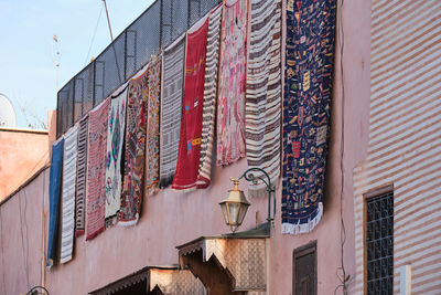 Low angle view of multi colored building