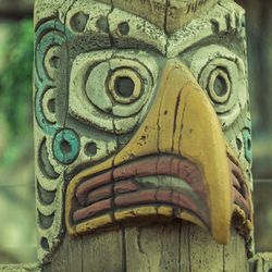 Close-up of carving on wall