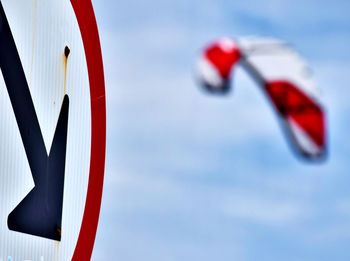 Close-up of flags against blurred background