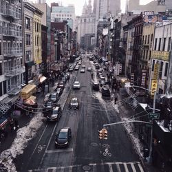 City street with buildings in background