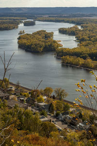 View of the mississippi river and alma, wisconson from buena vista park
