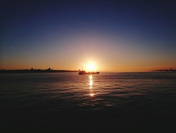 Scenic view of sea during sunset