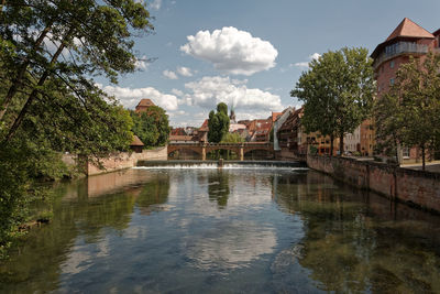 Nuremberg view reflected by the river