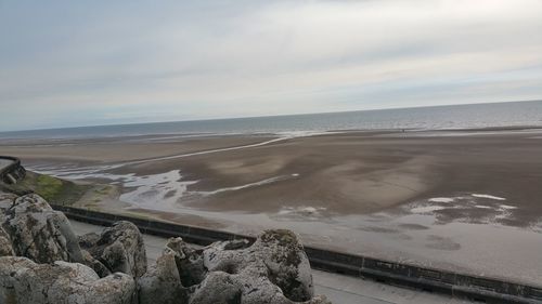 Scenic view of beach against sky