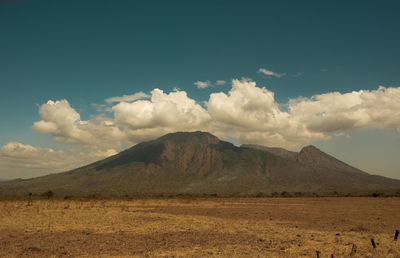 Scenic view of arid landscape against sky