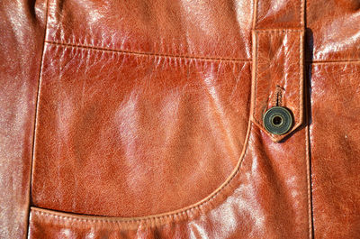 Full frame shot of leather bag