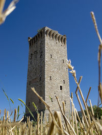 Torre di matigge, an isolated medieval tower, along the ancient via flaminia, in  umbria, italy.