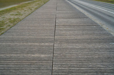 High angle view of empty footpath