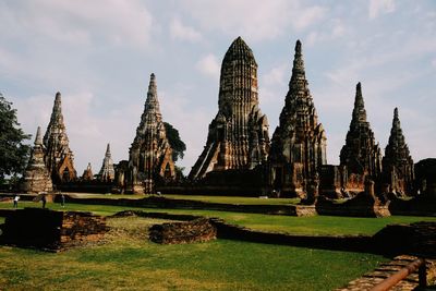 Panoramic view of temple against sky