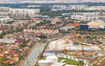High angle view of cityscape