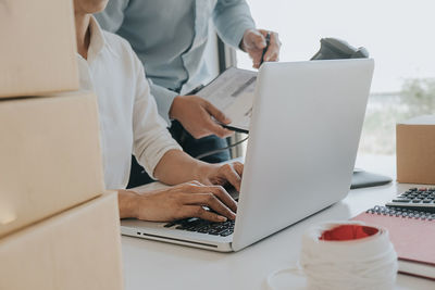 Man working on table