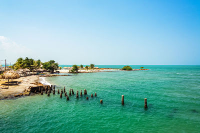 Scenic view of beach against sky