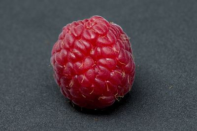 High angle view of strawberry on table