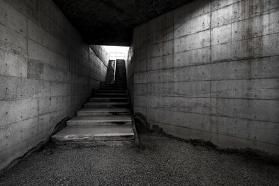 Concrete walls in an abandoned or unfinished architectural space