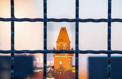 Low angle view of metal gate