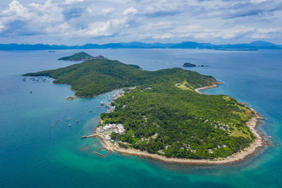 High angle view of island in sea