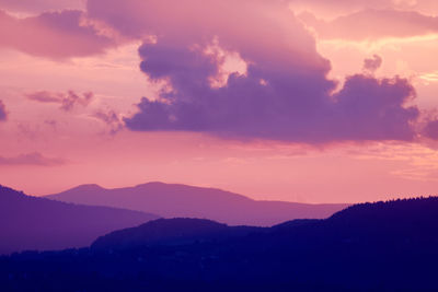 Scenic view of dramatic sky during sunset