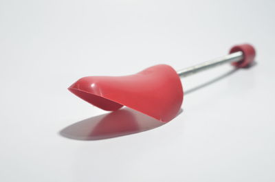 High angle view of eyeglasses on white background