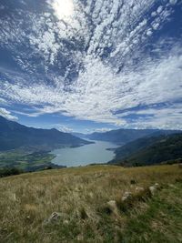 Scenic view of field against sky