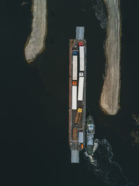 High angle view of rocks by sea