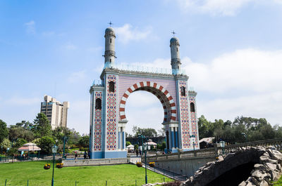 View of historical building against cloudy sky