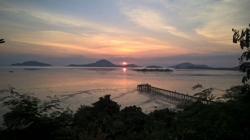 Scenic view of sunset over sea