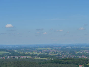 High angle view of townscape against sky