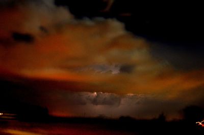 Scenic view of dramatic sky at night