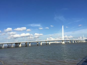 Bridge over river in city