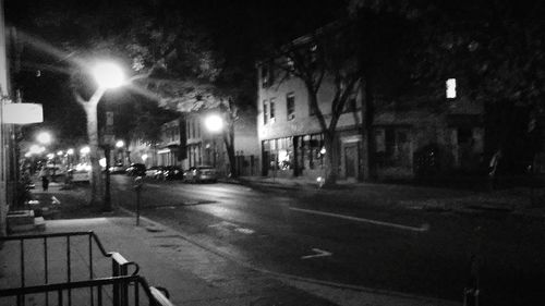 Illuminated street light at night