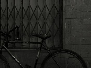 Bicycle on chainlink fence