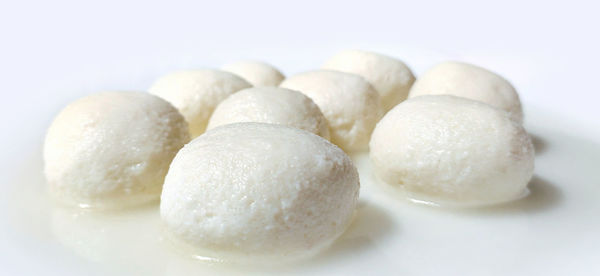 Close-up of ice cream against white background