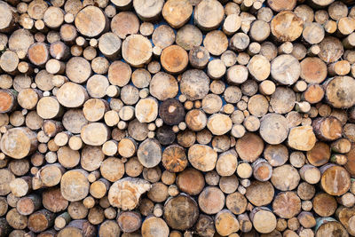 Full frame shot of logs