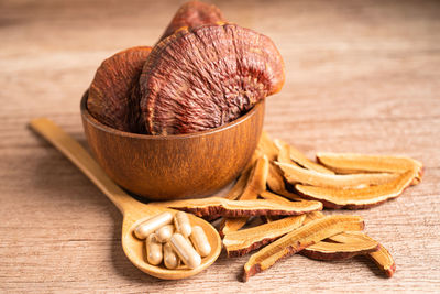 Close-up of food on table