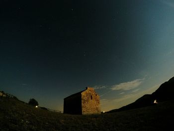 View of built structure at night