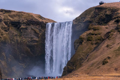 Scenic view of waterfall