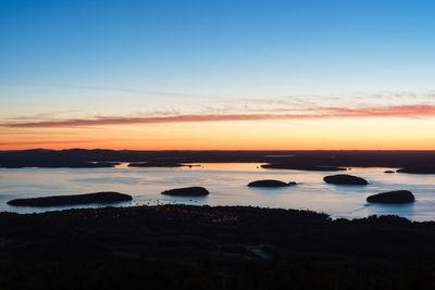 View of frenchman bay from cadillac mountain, acadia national park, maine, usa