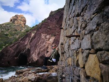 Low angle view of a rock